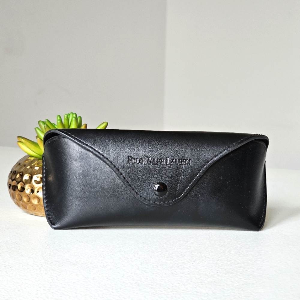 Polo Ralph Lauren Sunglasses Case Faux Leather Snap Closure Eyeglasses Holder